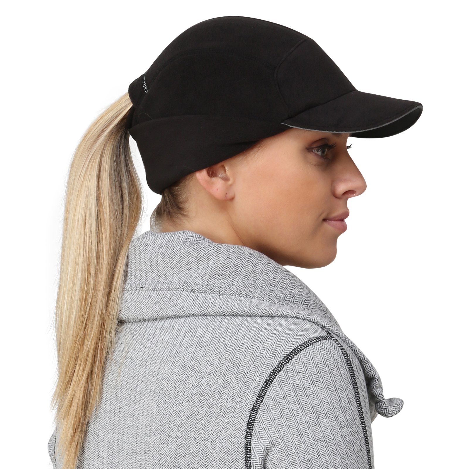 TrailHeads Fleece Ponytail Hat for Women – Trailblazer Reflective Winter Hat with Ponytail Hole for Workouts - Image 5
