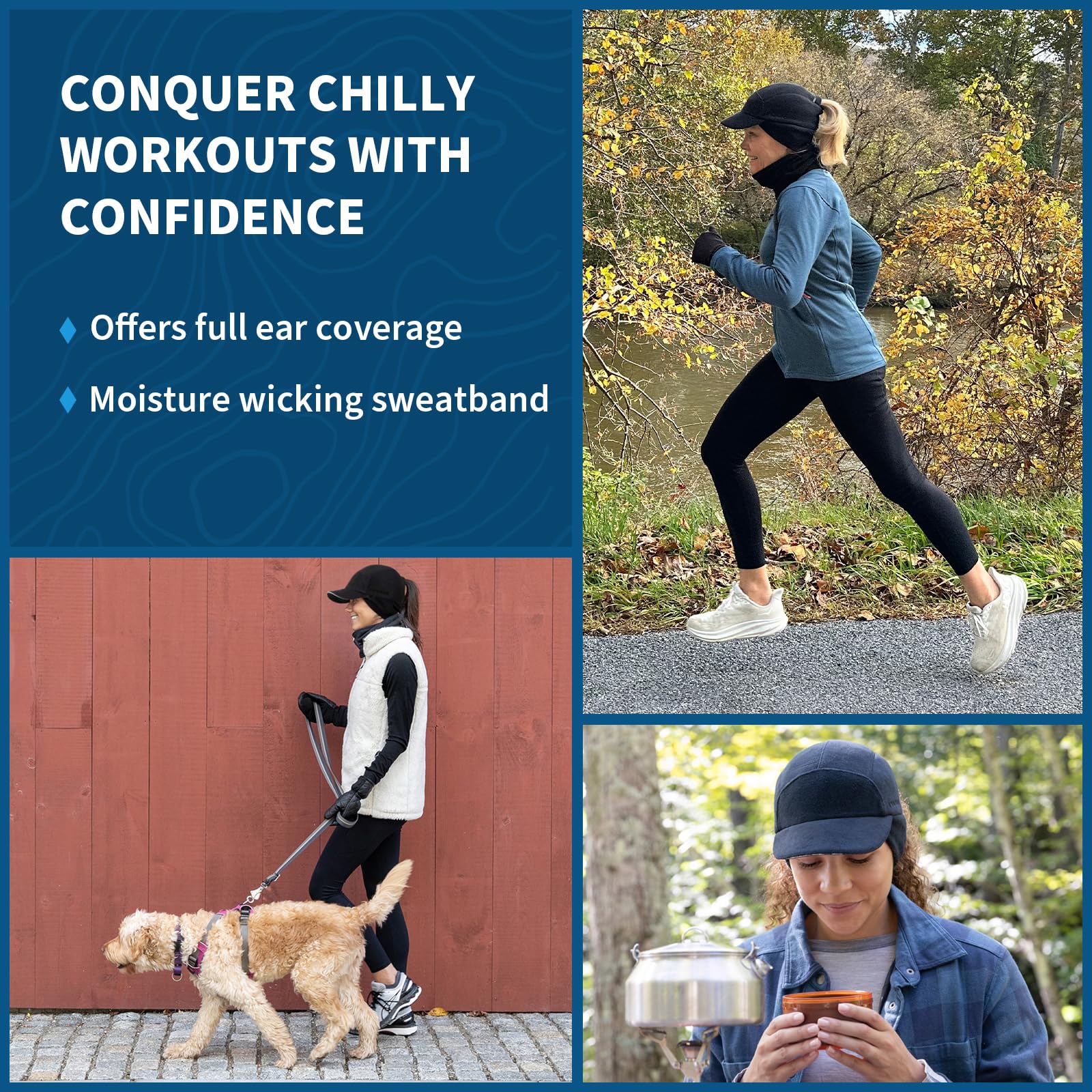 TrailHeads Fleece Ponytail Hat for Women – Trailblazer Reflective Winter Hat with Ponytail Hole for Workouts - Image 3