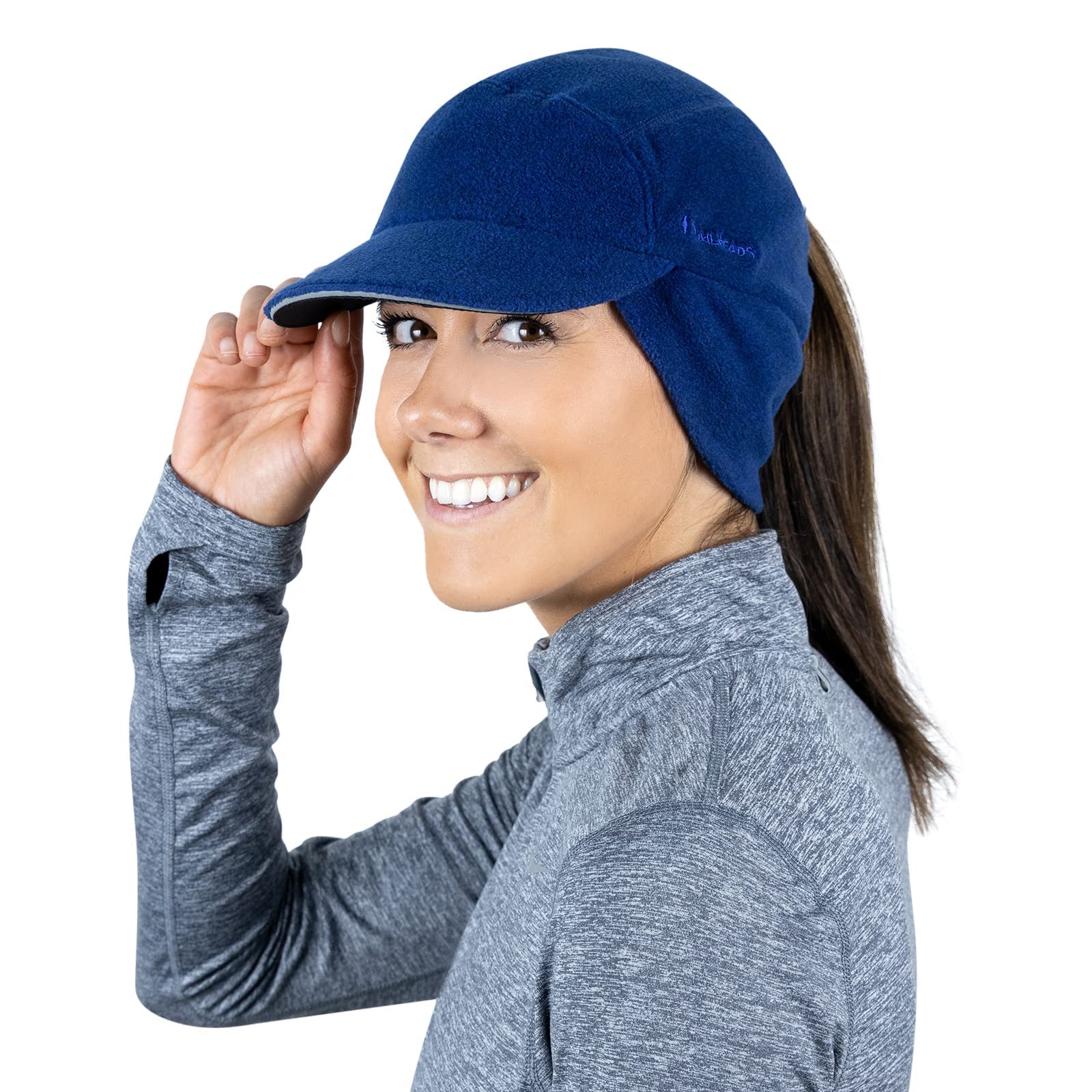 TrailHeads Fleece Ponytail Hat for Women – Trailblazer Reflective Winter Hat with Ponytail Hole for Workouts - Image 4