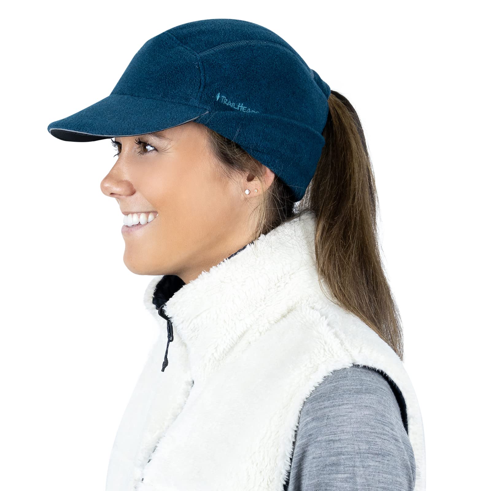TrailHeads Fleece Ponytail Hat for Women – Trailblazer Reflective Winter Hat with Ponytail Hole for Workouts - Image 6