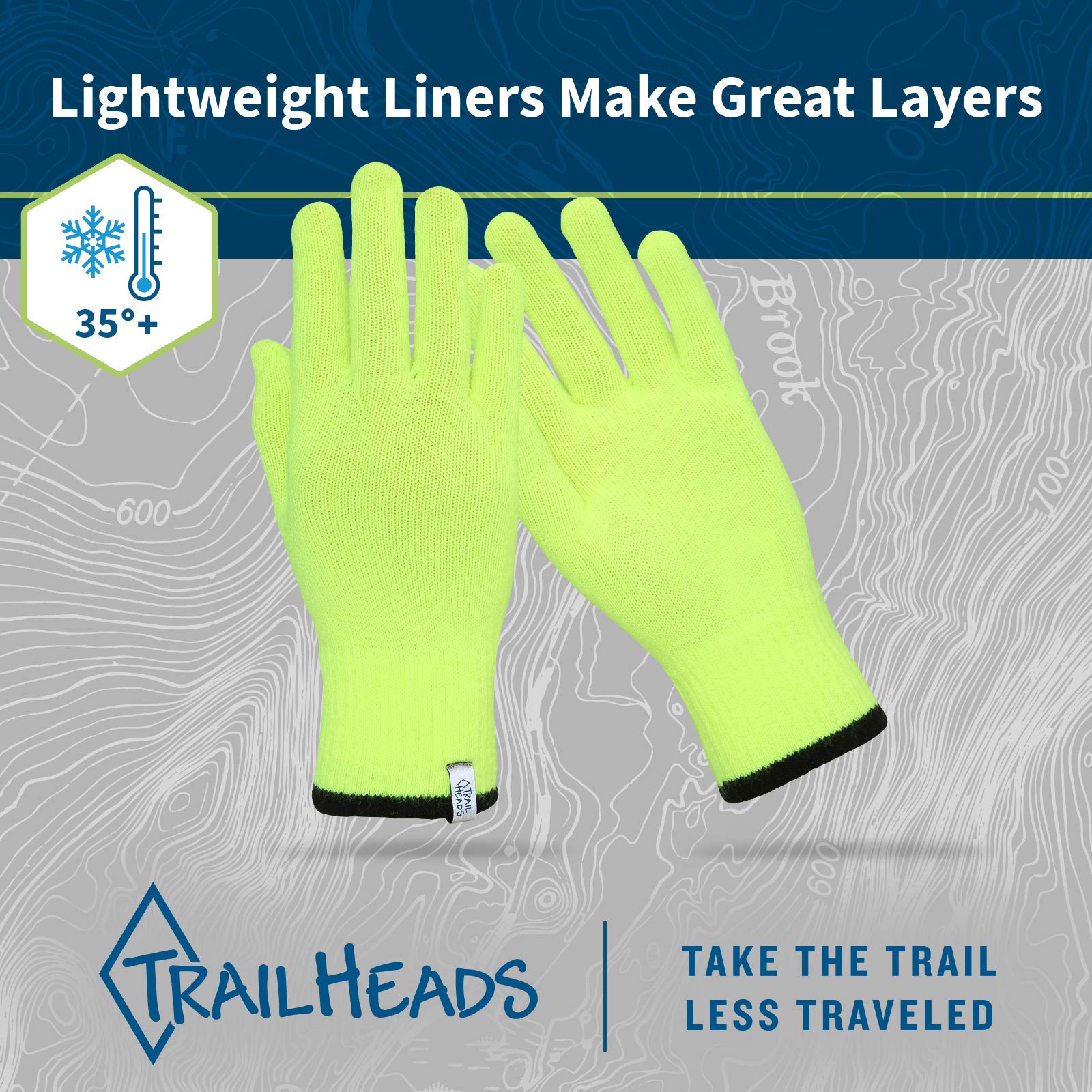 TrailHeads Light Knit Gloves | Winter Glove Liners | Base Layer Gloves for Women and Men - Image 6