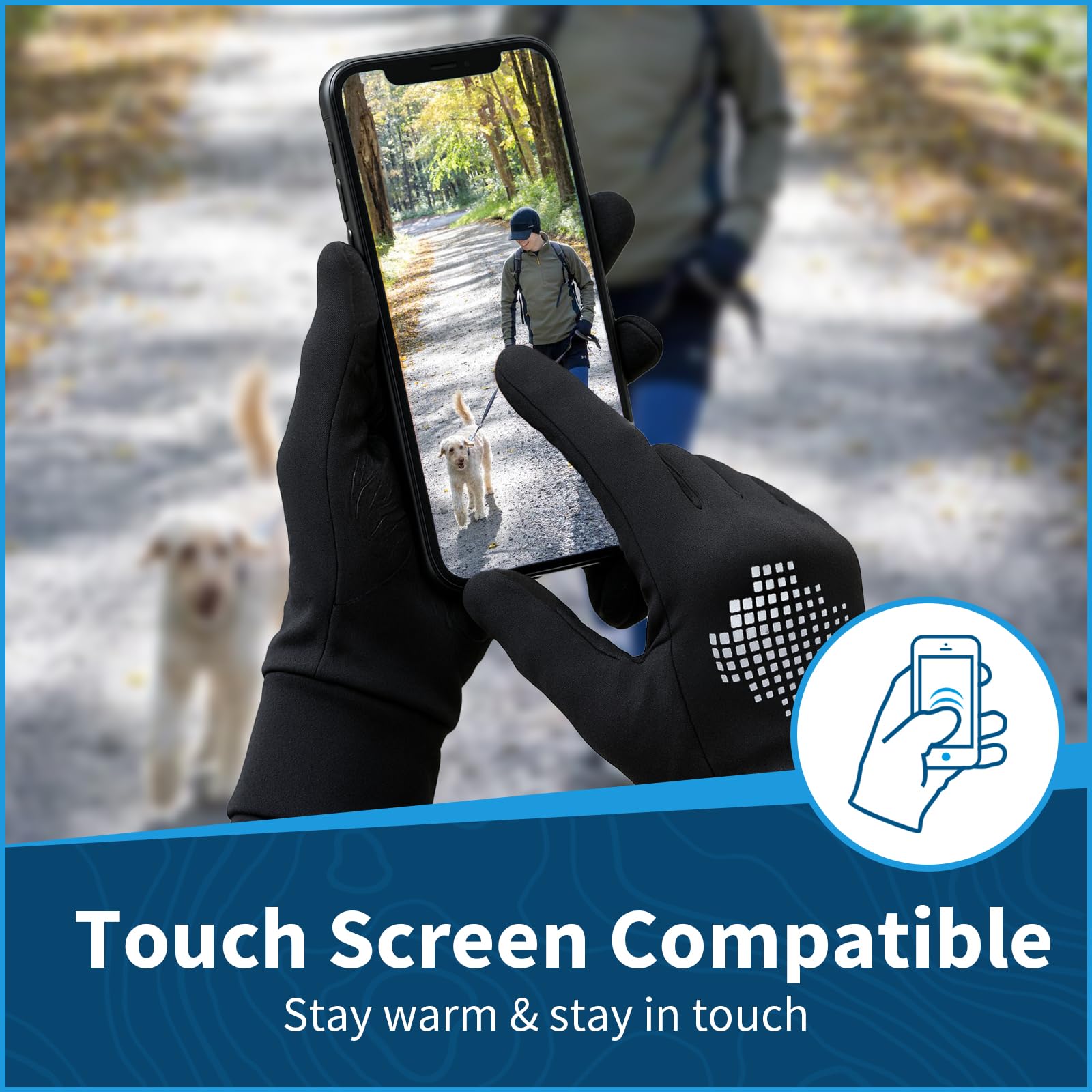 TrailHeads Lightweight Running Gloves for Men – Moisture Wicking & Touchscreen Gloves for Men with Anti-Slip Grip – Ideal for Cool Weather Workouts & Outdoor Activities - Image 5