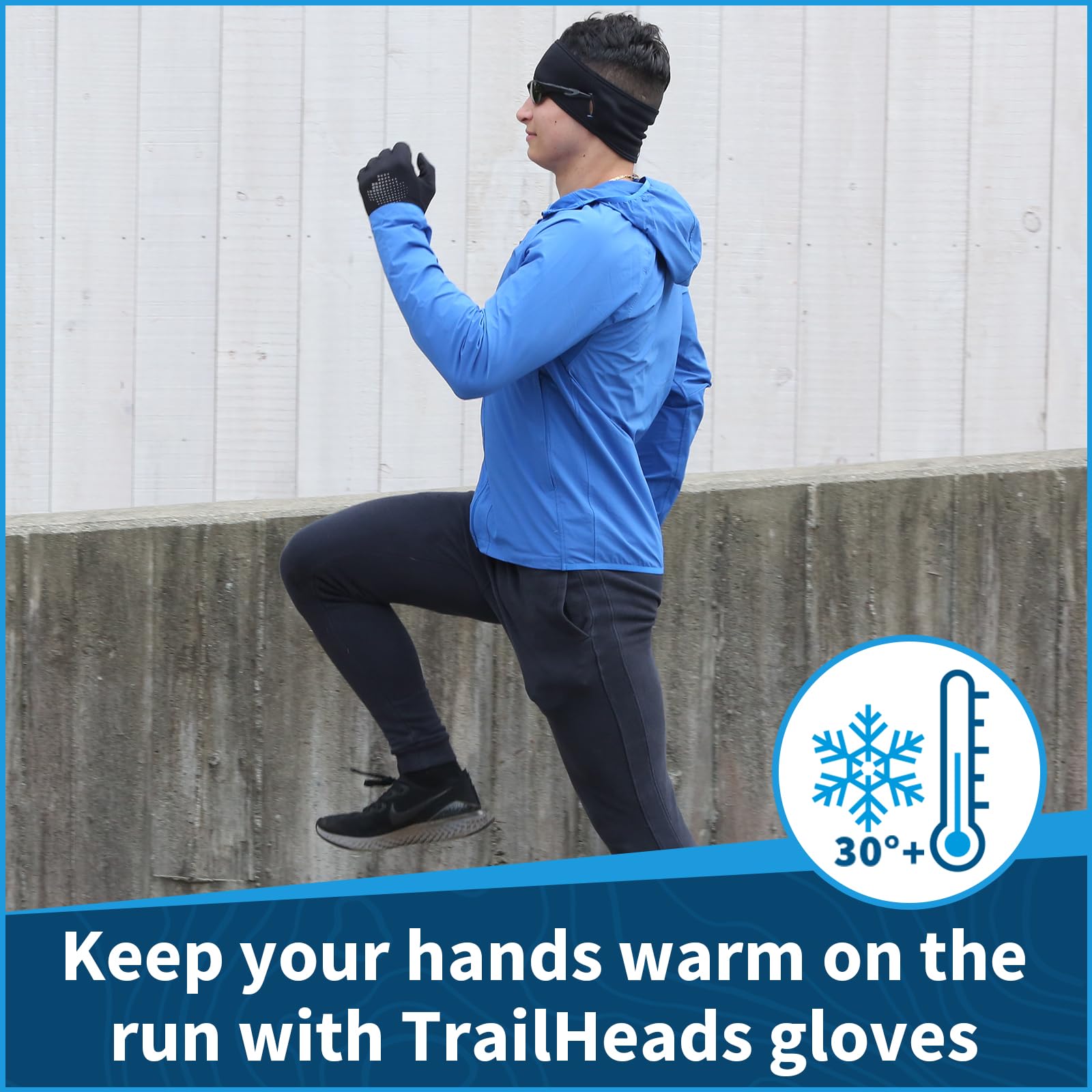 TrailHeads Lightweight Running Gloves for Men – Moisture Wicking & Touchscreen Gloves for Men with Anti-Slip Grip – Ideal for Cool Weather Workouts & Outdoor Activities - Image 6
