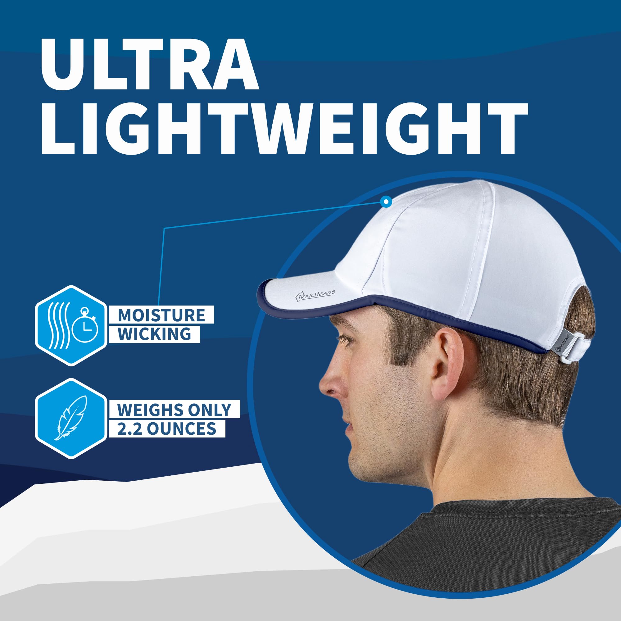 TrailHeads Men’s Running Hat with UV Protection | Quick Dry Sports Hats for Men | UPF 50 Hats | Summer Hats for Men - Image 4