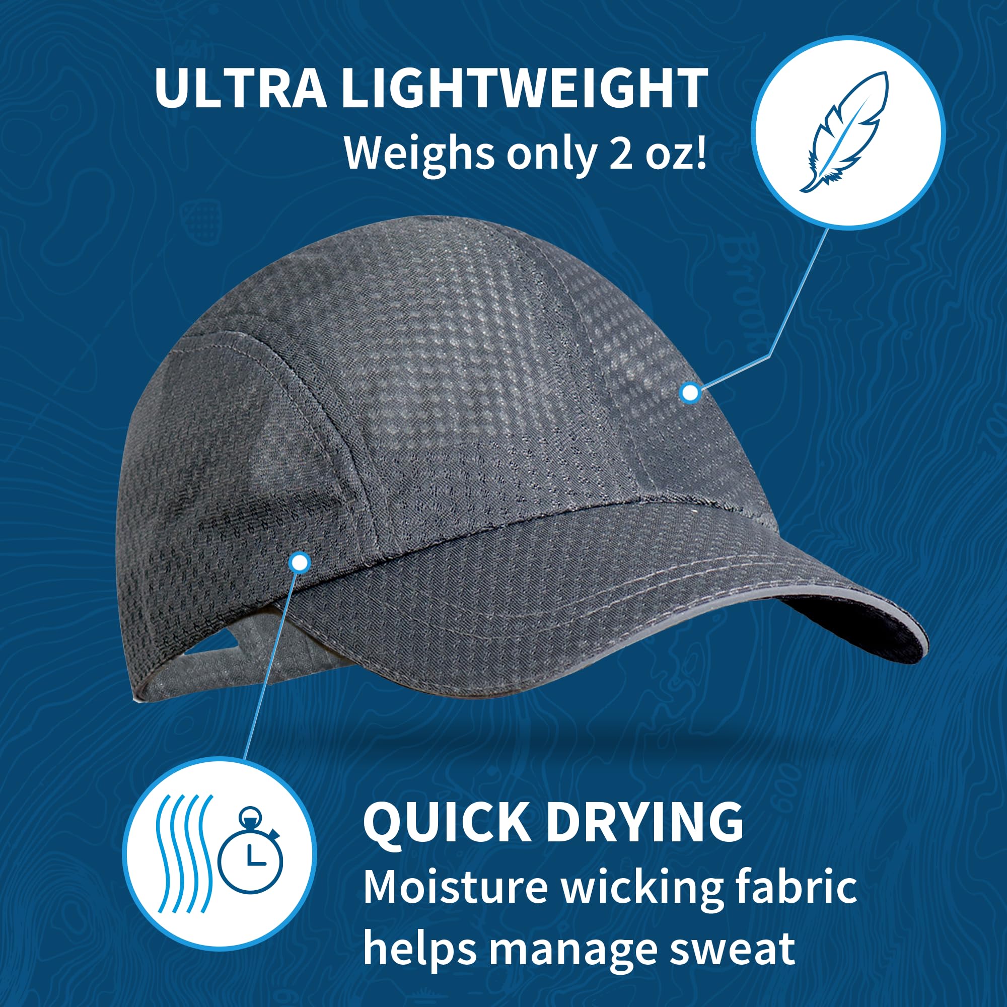 TrailHeads Performance Mens Running Hat - Lightweight, Quick Dry Workout Hats for Men - Athletic Sports Cap for Tennis, Gym - Image 3