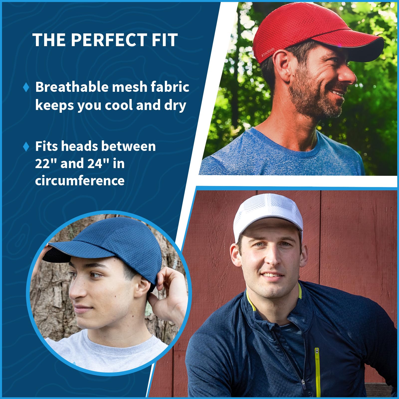 TrailHeads Performance Mens Running Hat - Lightweight, Quick Dry Workout Hats for Men - Athletic Sports Cap for Tennis, Gym - Image 3