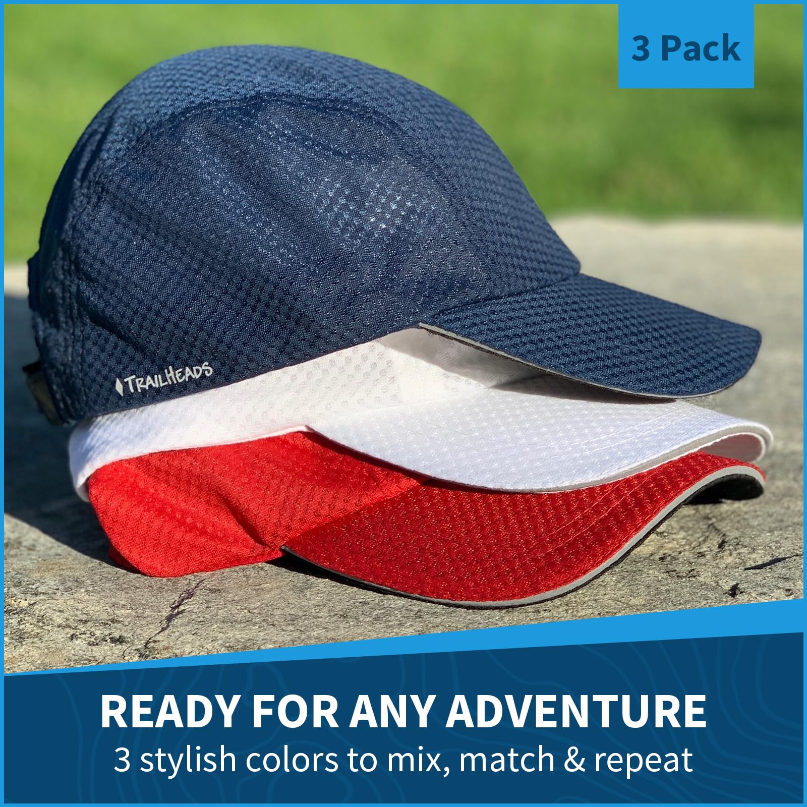 TrailHeads Performance Mens Running Hat - Lightweight, Quick Dry Workout Hats for Men - Athletic Sports Cap for Tennis, Gym - Image 7