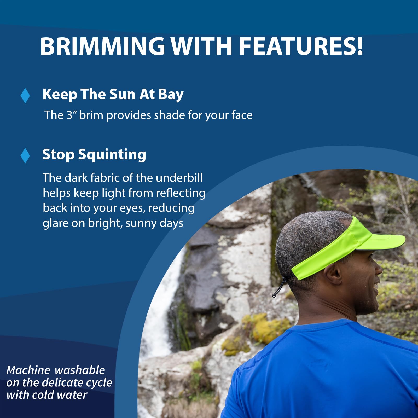 TrailHeads Sun Visor Hat for Men - Recycled Golf Visors for Men - Mens Running Visor for Tennis, Sports, Workouts - Image 3