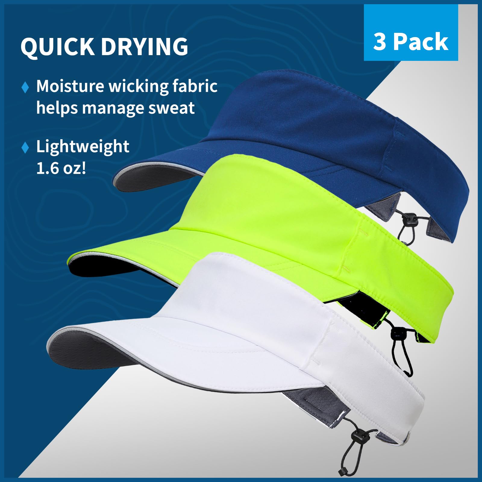 TrailHeads Sun Visor Hat for Men - Recycled Golf Visors for Men - Mens Running Visor for Tennis, Sports, Workouts - Image 4