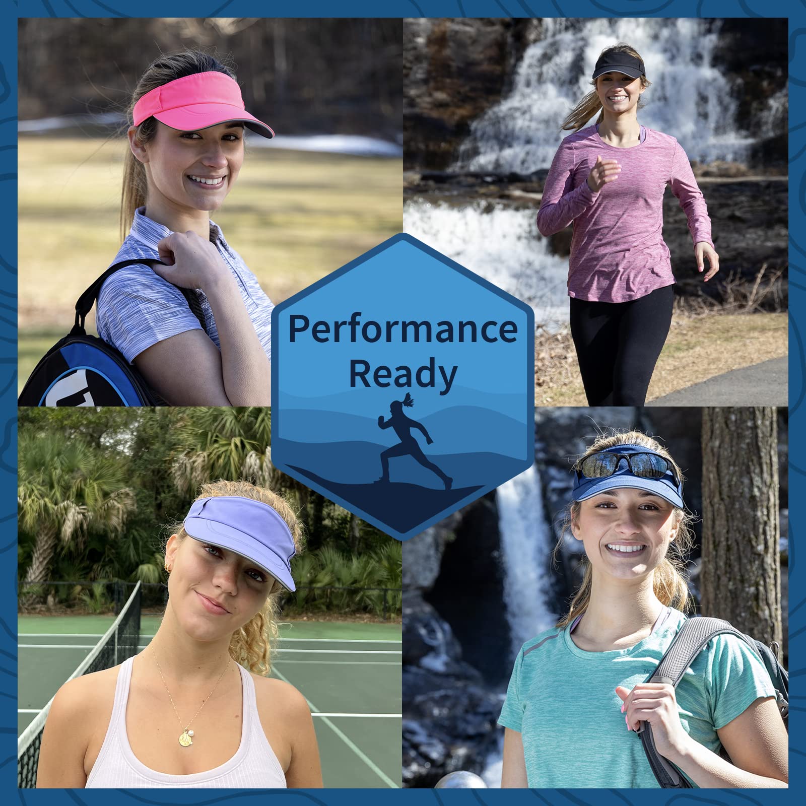 TrailHeads Sun Visor Hat for Women - Recycled Running Visors for Women - Tennis, Golf, Softball, Summer - Women's Visors - Image 5