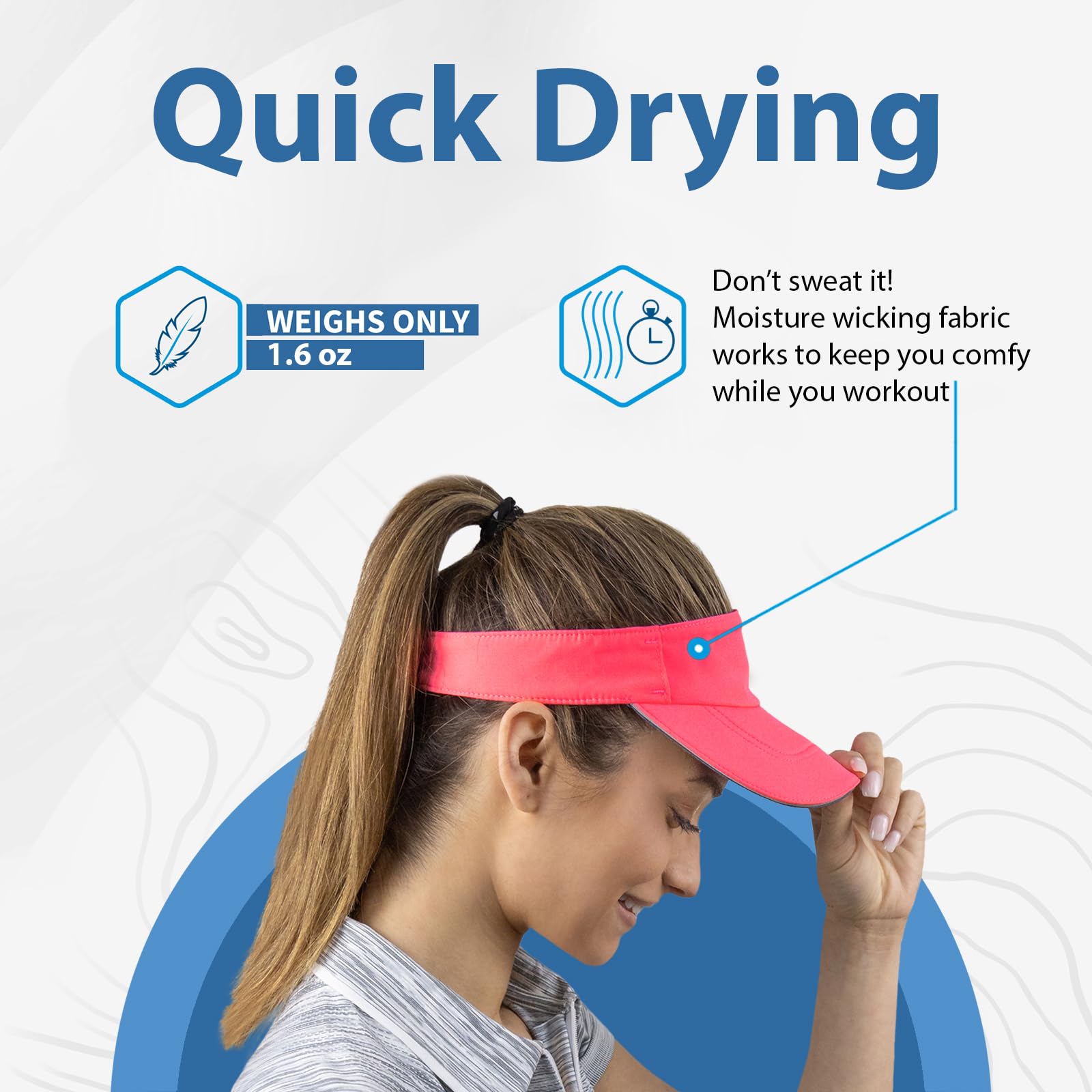 TrailHeads Sun Visor Hat for Women - Recycled Running Visors for Women - Tennis, Golf, Softball, Summer - Women's Visors - Image 6