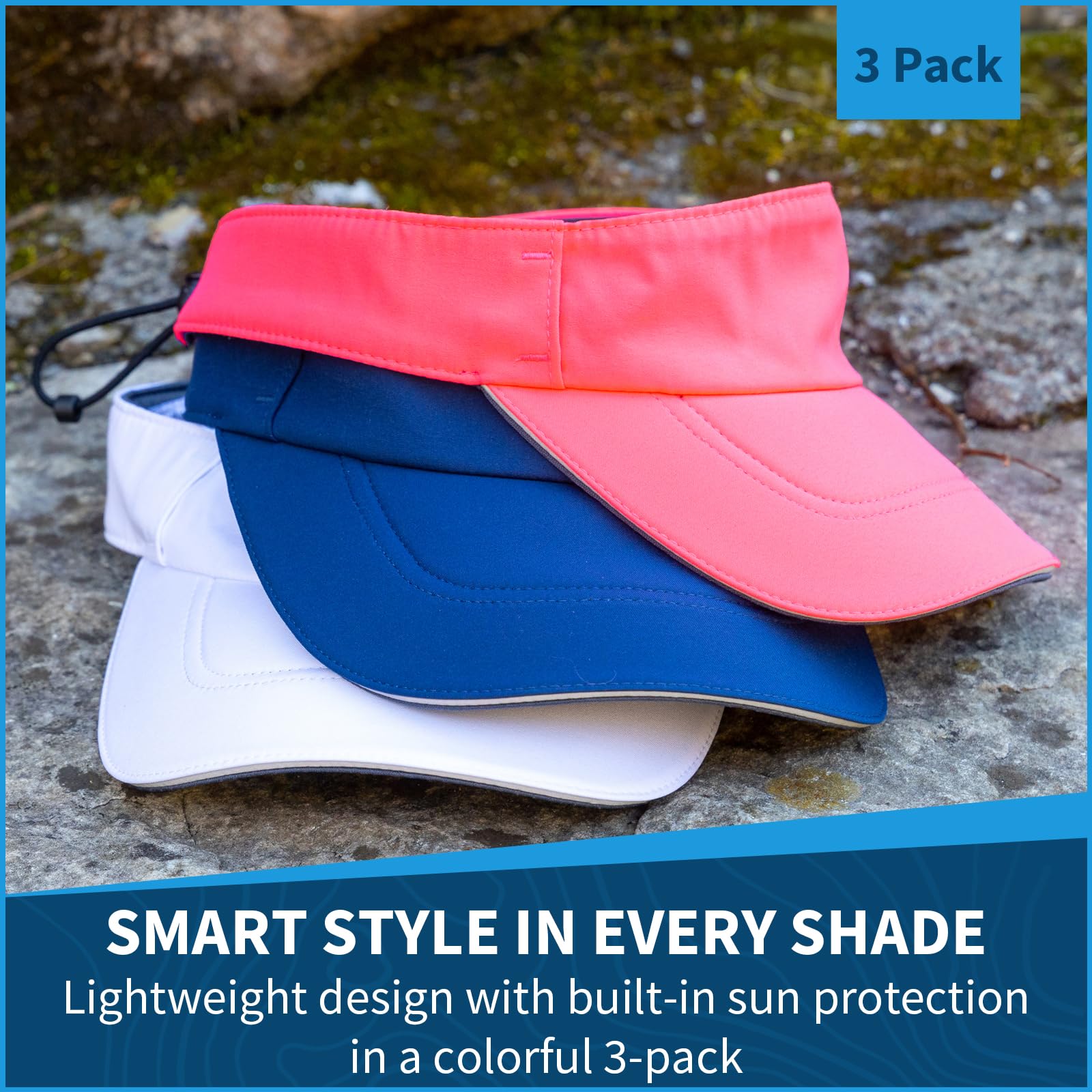 TrailHeads Sun Visor Hat for Women - Recycled Running Visors for Women - Tennis, Golf, Softball, Summer - Women's Visors - Image 3