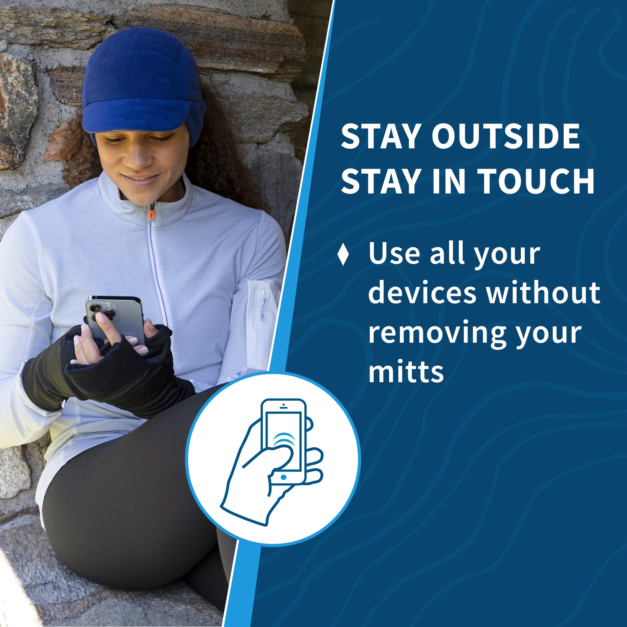 TrailHeads Women’s Fingerless Mittens - Lightweight Convertible Running Mitten - Image 3