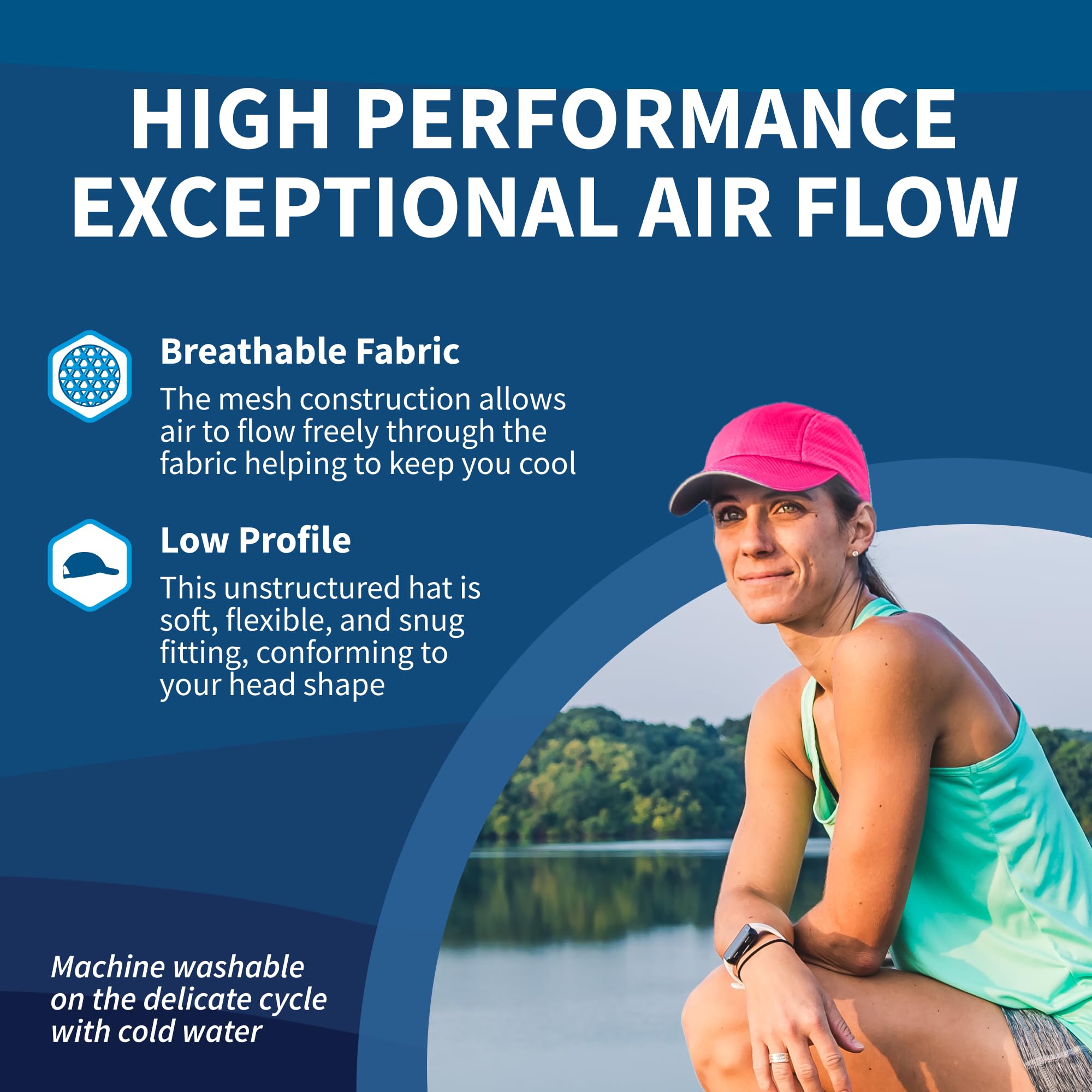 TrailHeads Women's Race Day Performance Running Cap, Lightweight & Quick Drying Mesh Sports Hat with Reflective Trim - Image 5