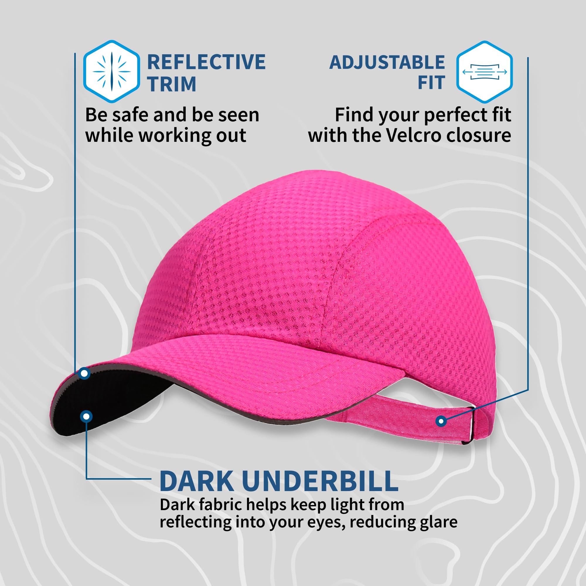 TrailHeads Women's Race Day Performance Running Cap, Lightweight & Quick Drying Mesh Sports Hat with Reflective Trim - Image 6