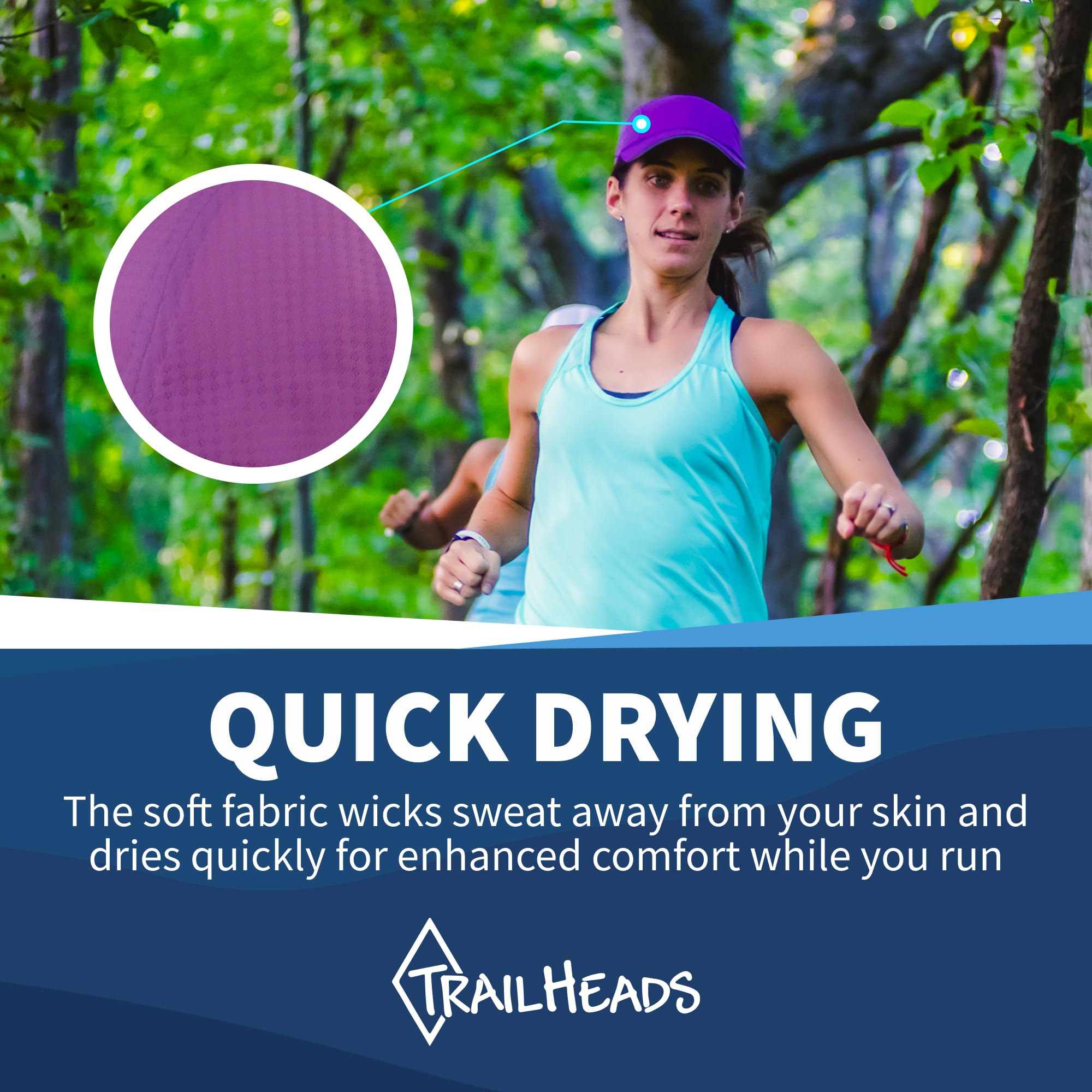 TrailHeads Women's Race Day Performance Running Cap, Lightweight & Quick Drying Mesh Sports Hat with Reflective Trim - Image 4