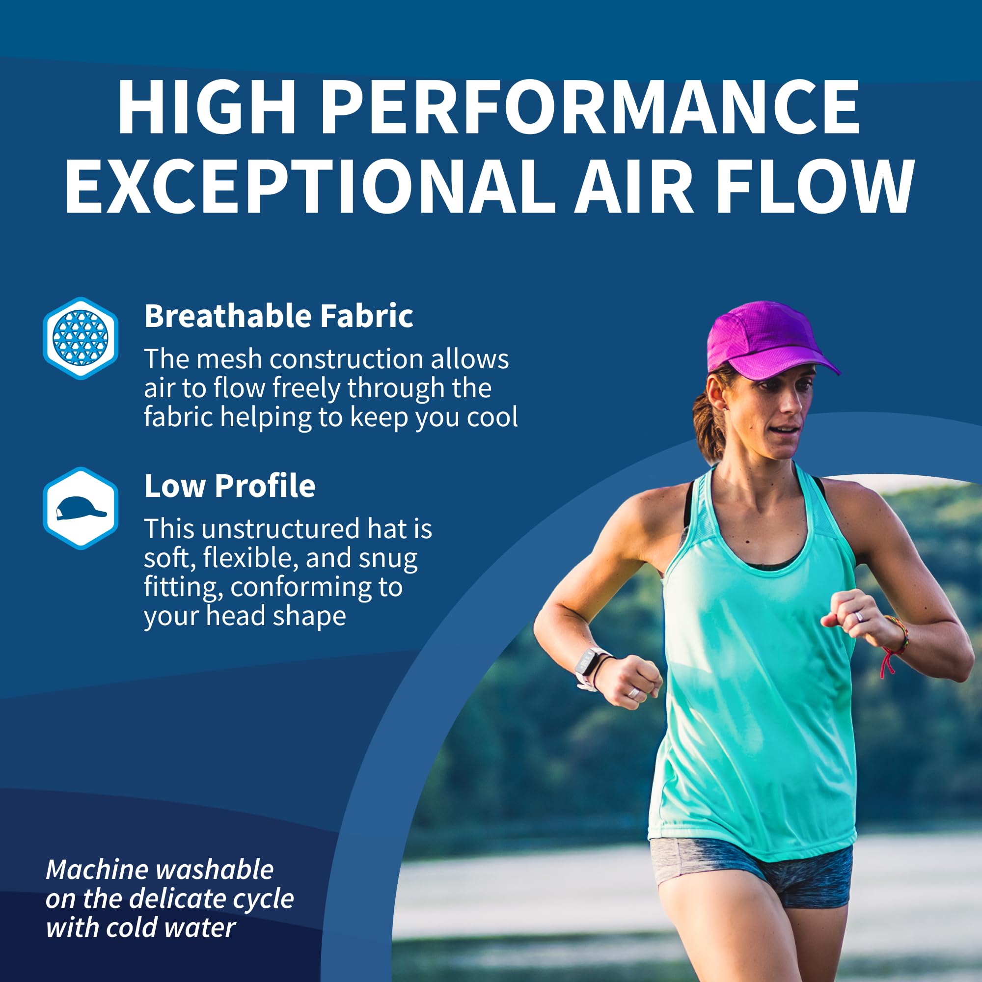 TrailHeads Women's Race Day Performance Running Cap, Lightweight & Quick Drying Mesh Sports Hat with Reflective Trim - Image 5