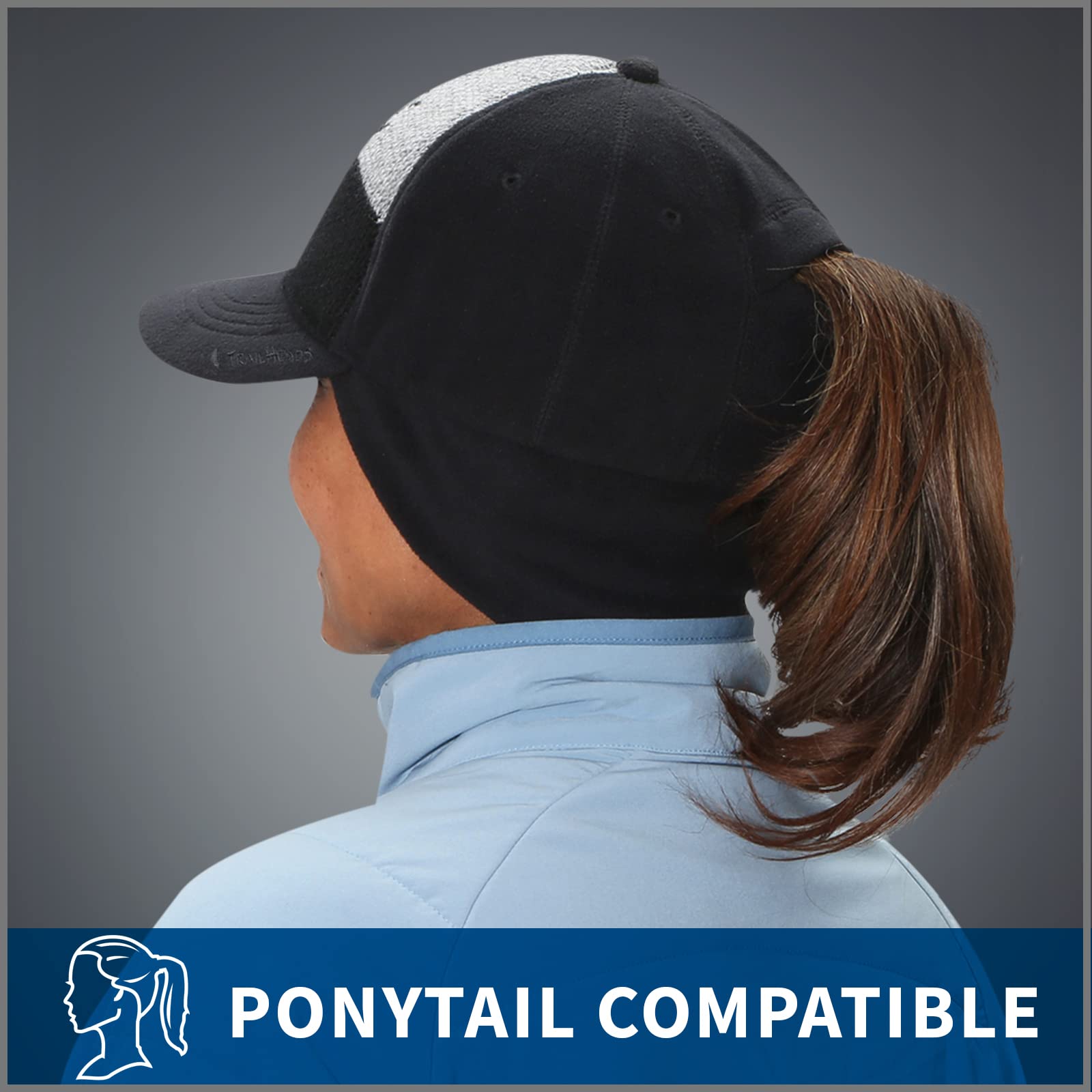 TrailHeads Women's Winter Ponytail Hat | Trucker Hat with Drop Down Ear Warmers - Image 5