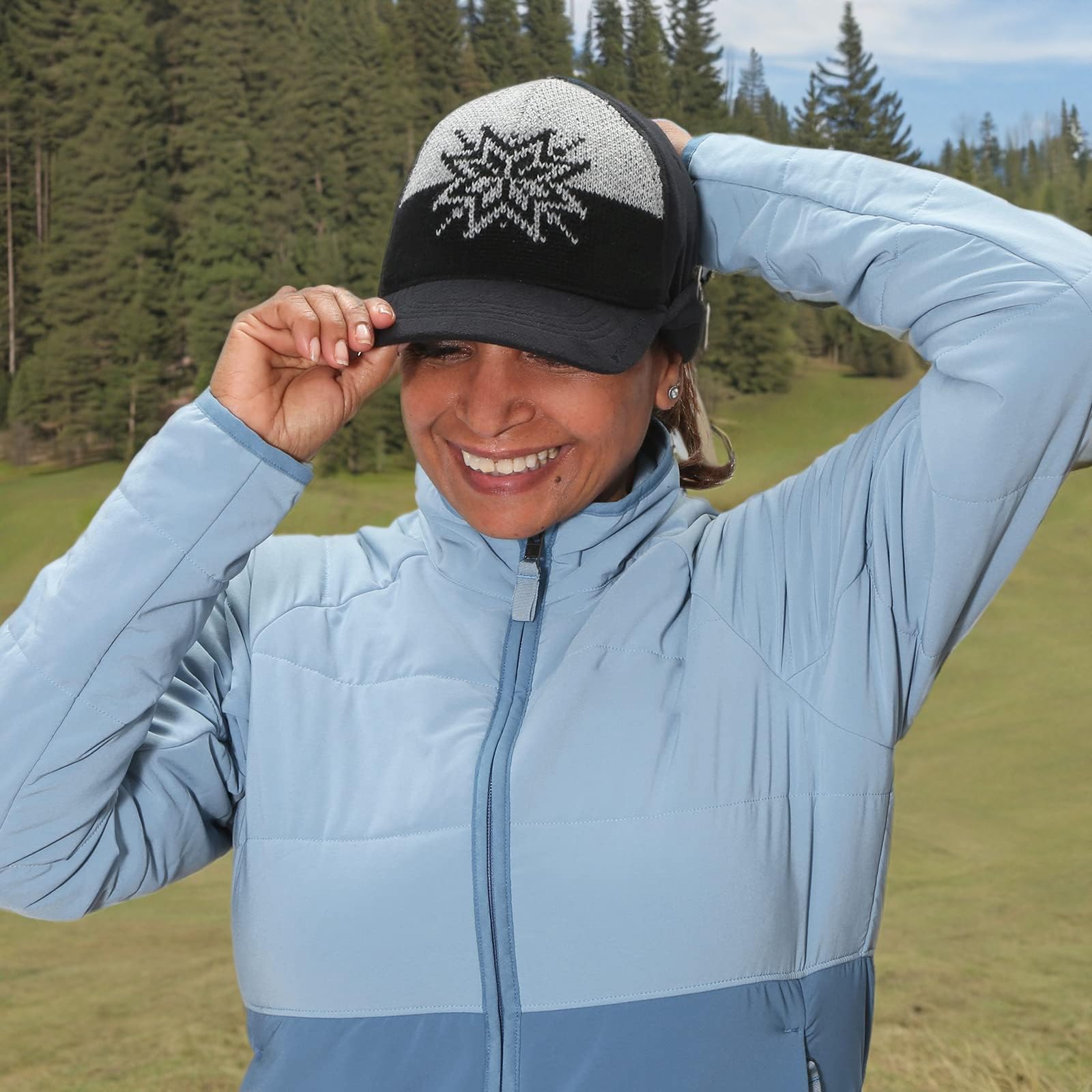 TrailHeads Women's Winter Ponytail Hat | Trucker Hat with Drop Down Ear Warmers - Image 7