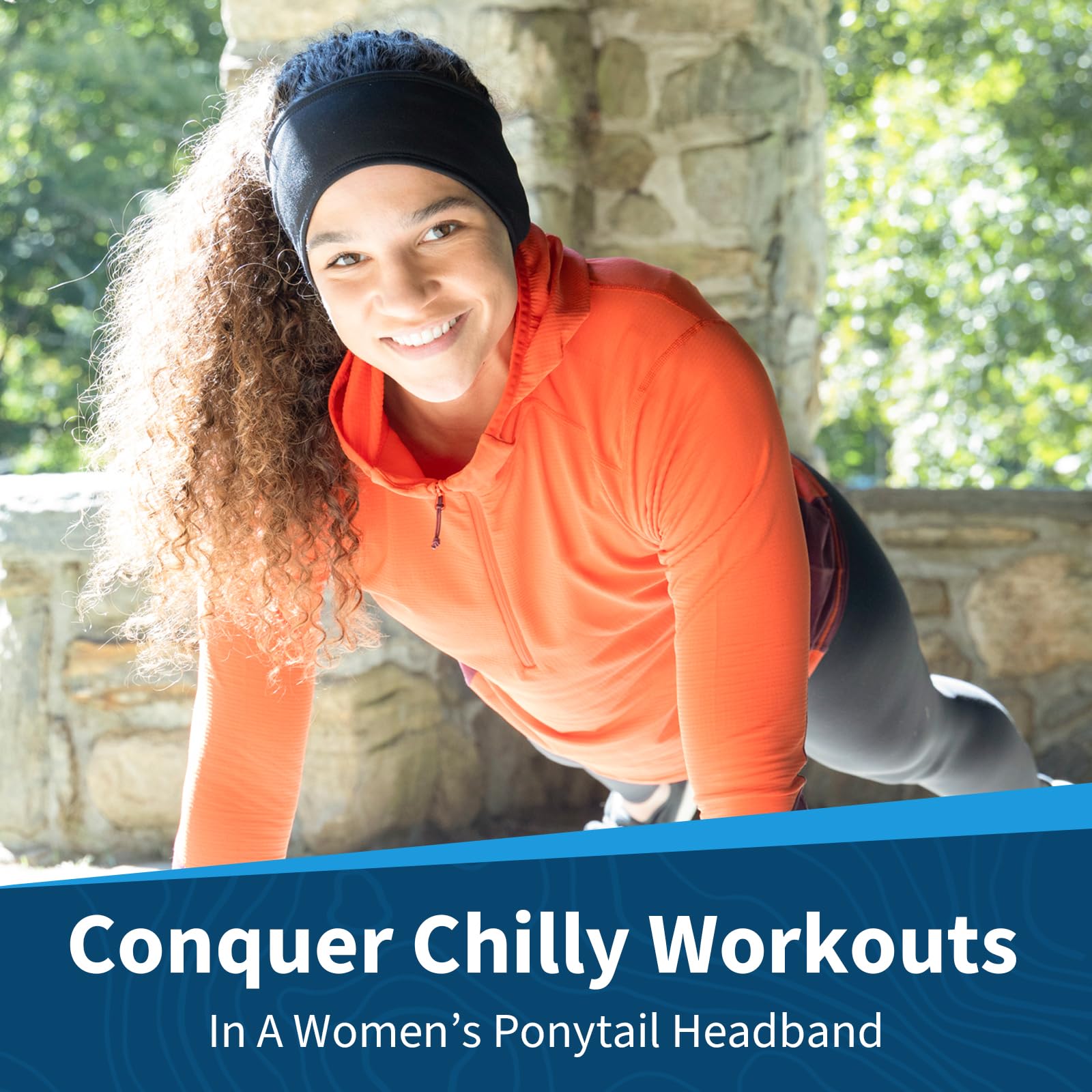 TrailHeads Womens Ponytail Headband - Moisture Wicking Hair Headband for Running, Winter, Workout - Athletic Headband Women - Image 3