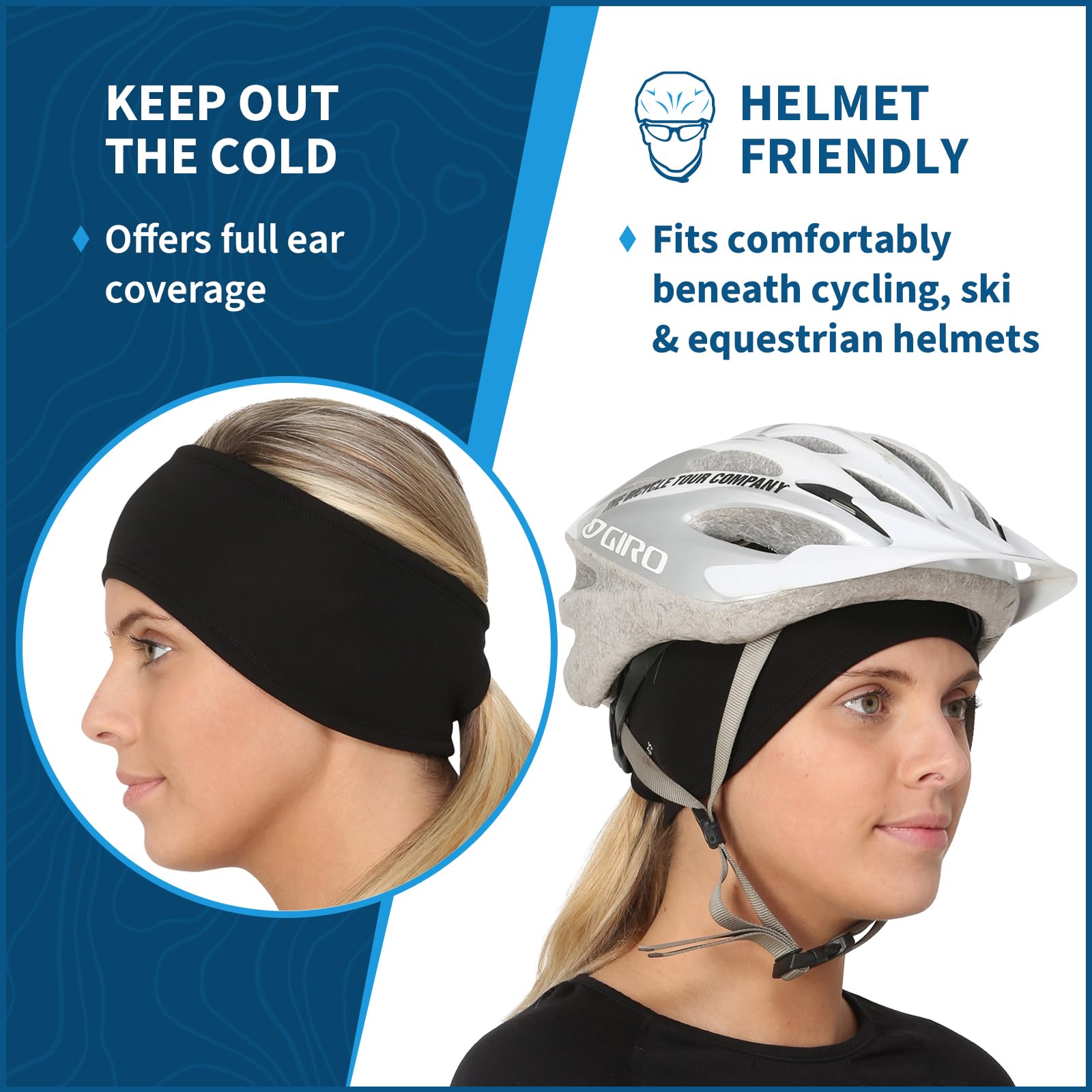 TrailHeads Womens Ponytail Headband - Moisture Wicking Hair Headband for Running, Winter, Workout - Athletic Headband Women - Image 4