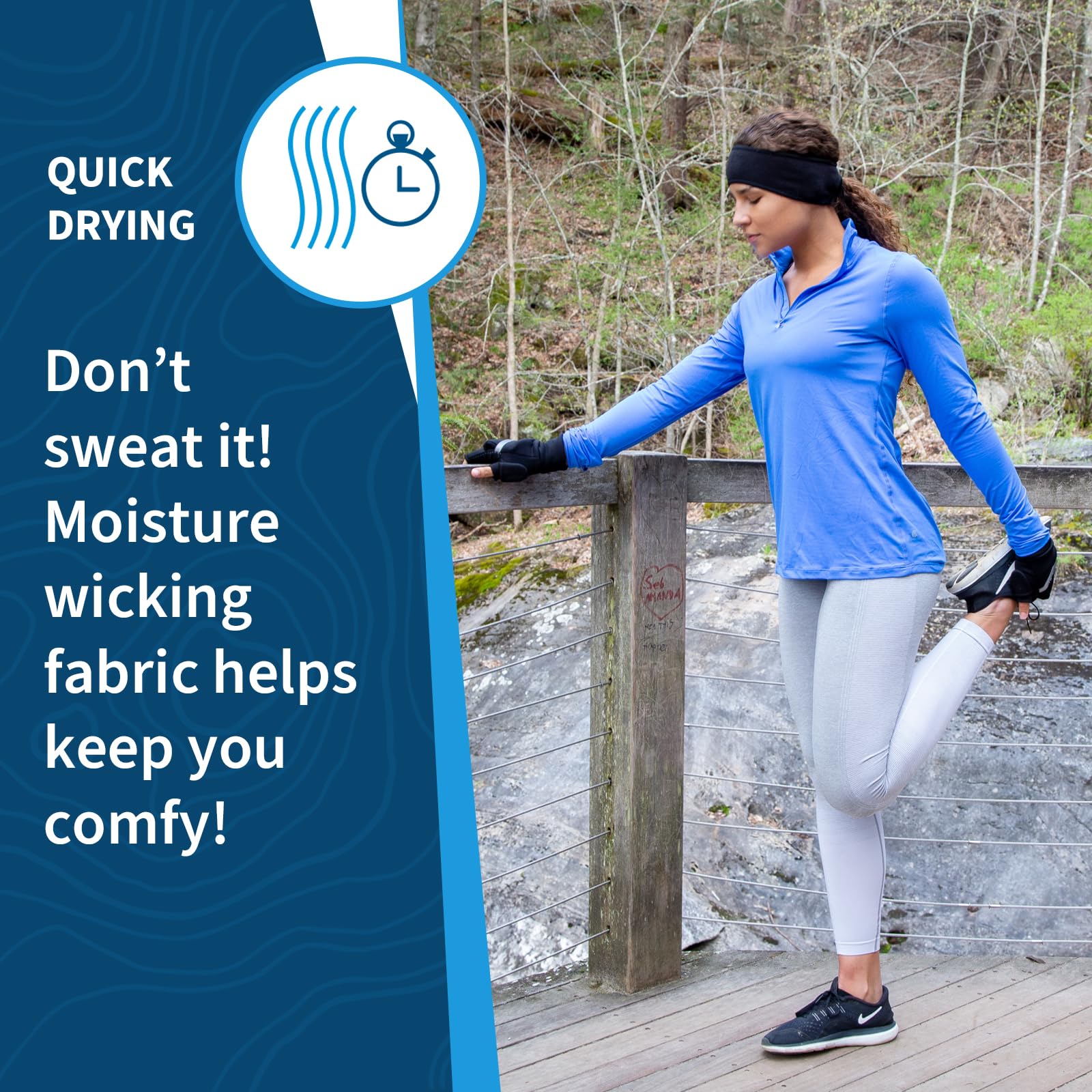 TrailHeads Womens Ponytail Headband - Moisture Wicking Hair Headband for Running, Winter, Workout - Athletic Headband Women - Image 5