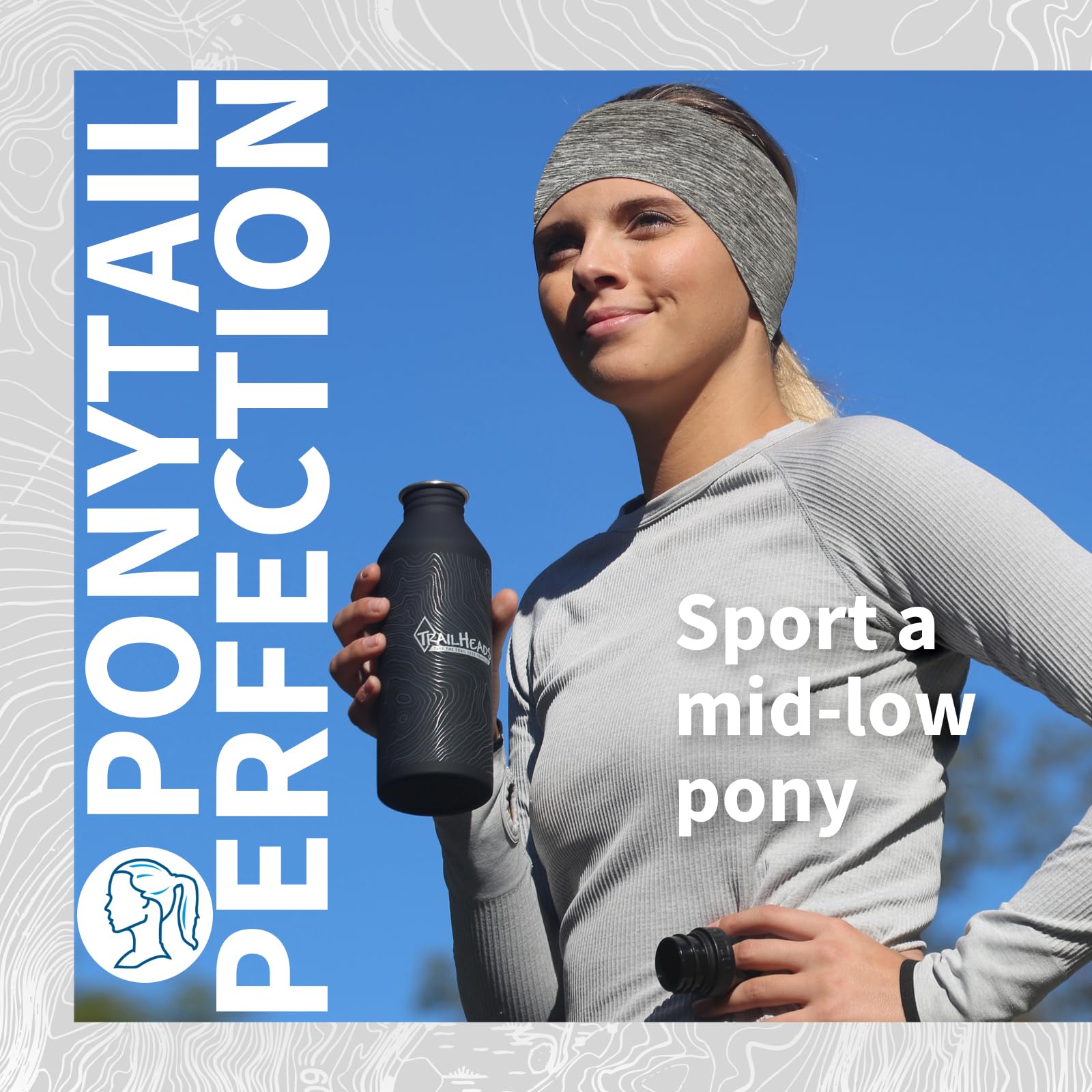 TrailHeads Womens Ponytail Headband - Moisture Wicking Hair Headband for Running, Winter, Workout - Athletic Headband Women - Image 4