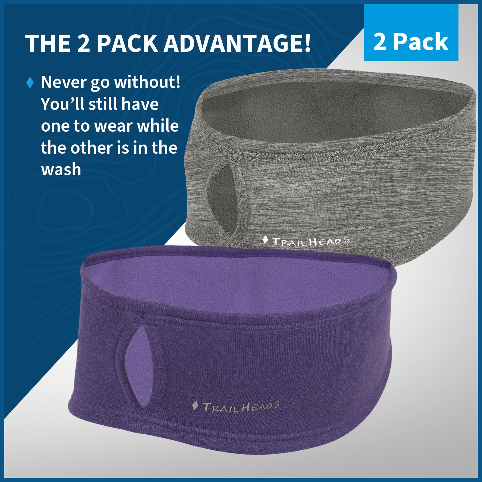 TrailHeads Womens Ponytail Headband - Moisture Wicking Hair Headband for Running, Winter, Workout - Athletic Headband Women - Image 3