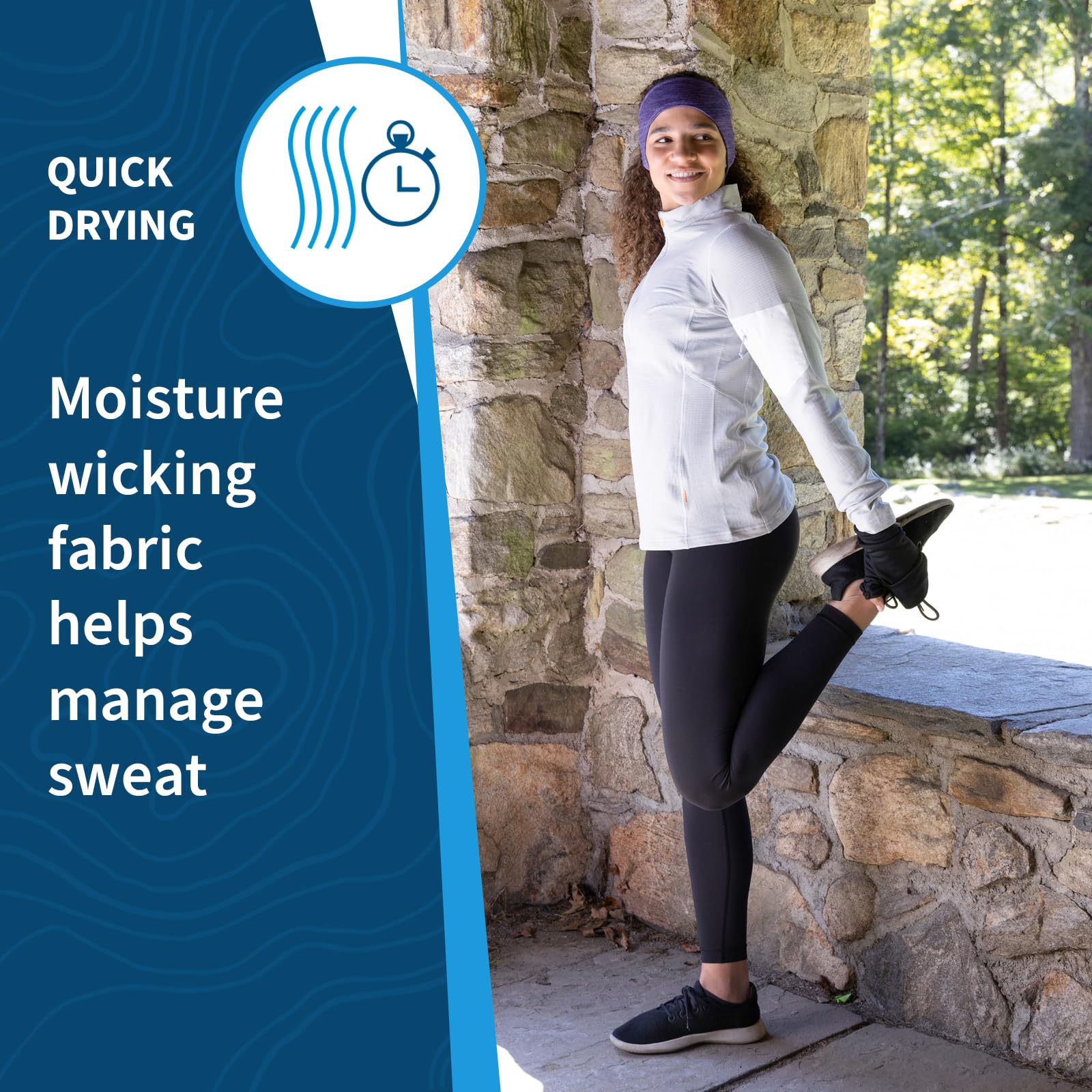 TrailHeads Womens Ponytail Headband - Moisture Wicking Hair Headband for Running, Winter, Workout - Athletic Headband Women - Image 7